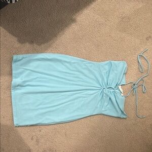 American Threads Light Blue Mini Dress